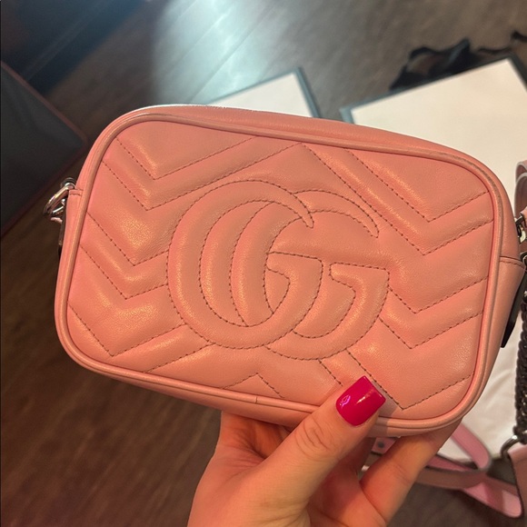 Gucci GG Marmont Matelassé Mini Bag 'Wild Rose' - Picture 5 of 12